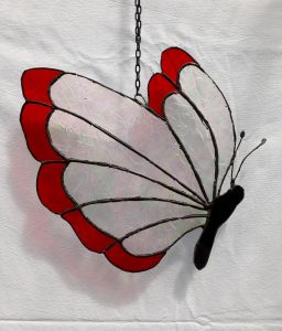 Vlinder Rood met vleugelglas.